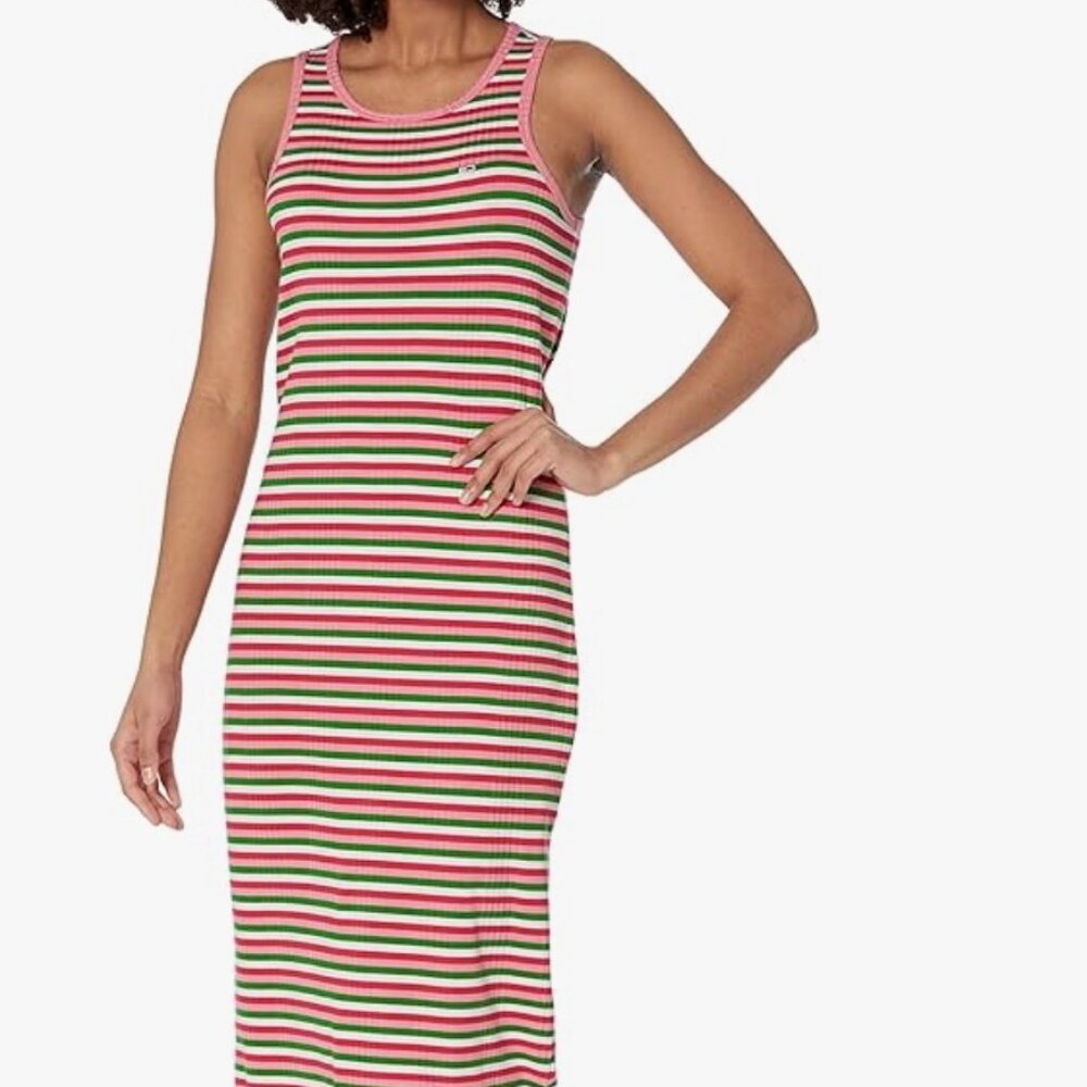 Tommy Jeans XL Striped Colorful Sleeveless Ribbed Midi Dress Size XL